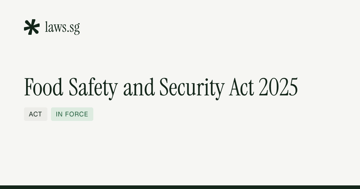 Section 323 — Food Safety and Security Act 2025 | laws.sg